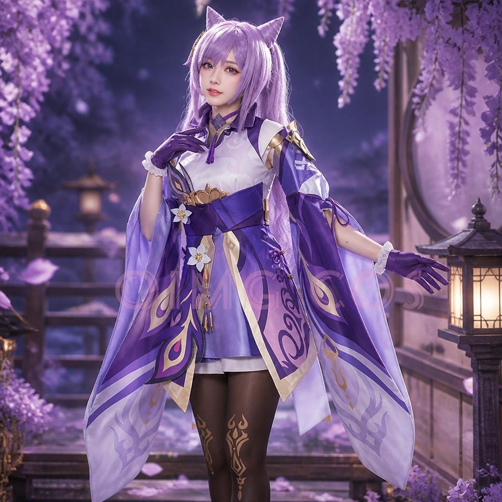 Anime Cosplay In Chinese - Genshin Impact Keqing Cosplay Costume Uniform