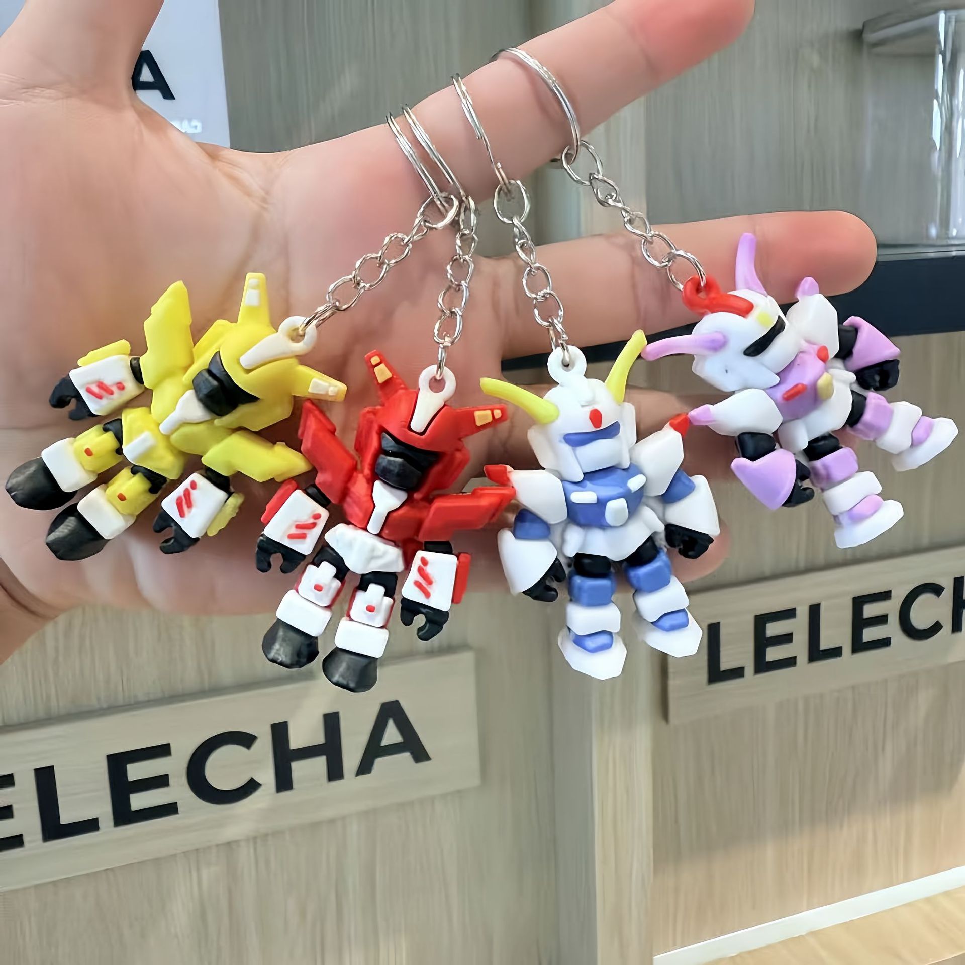 Anime Cosplay Couple - 4pcs New Cartoon Mech Warrior Keychain