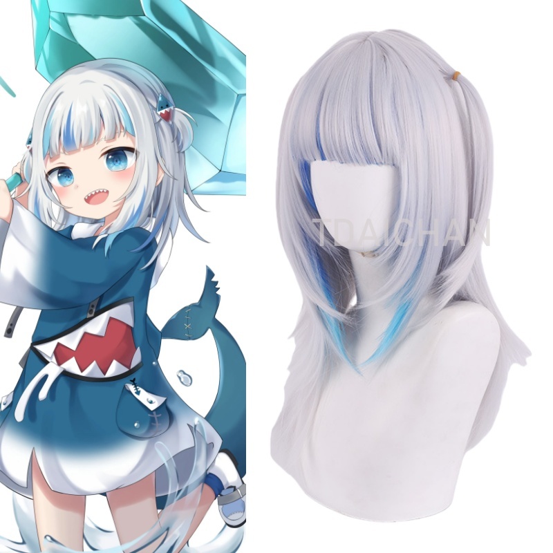 2025 Gawr Gura Cosplay Wig Whi - Anime Cosplay Event 2025 评论和价格