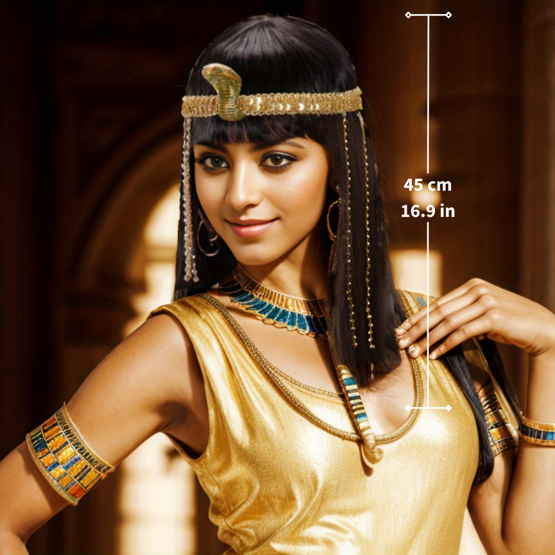 Black Straight Synthetic Wig S - Egypt Cosplay Anime 评论和价格