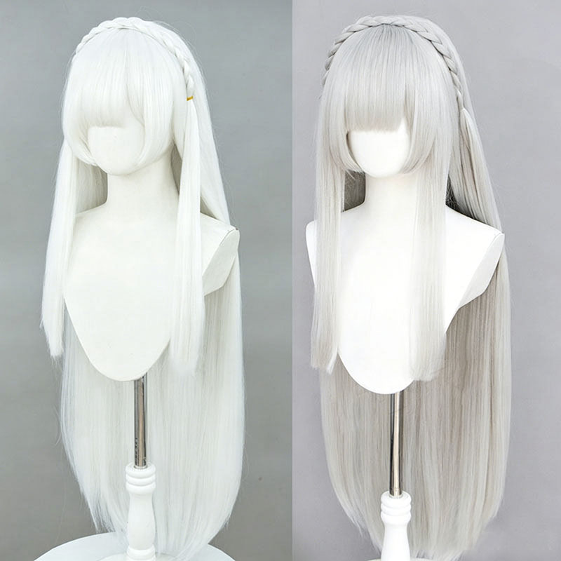Anime Re:Zero Emilia Cosplay W - Re Zero Rem Wig 评论和价格