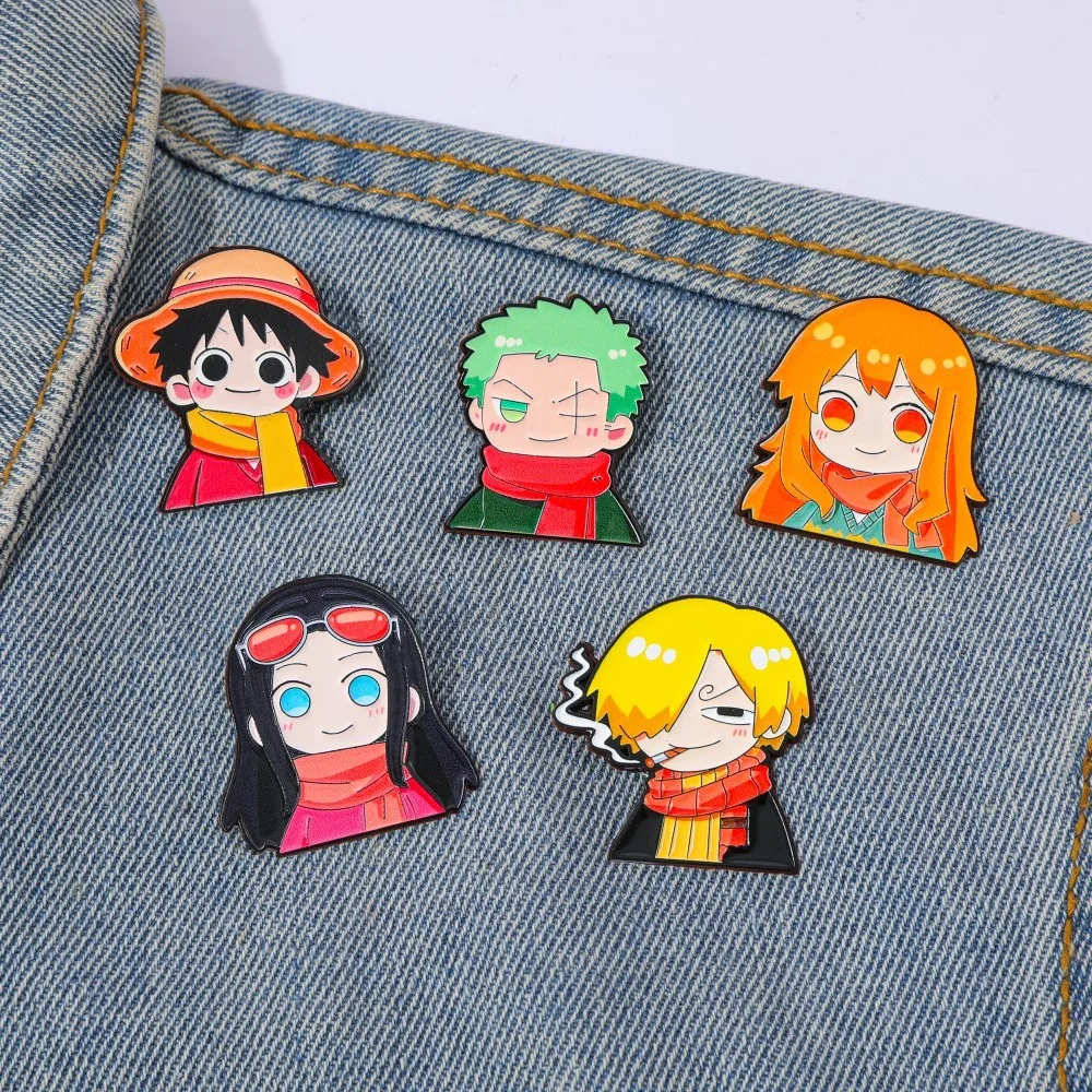 5 Pcs Cute Anime Cartoon Brooc - Anime Cosplay Luffy 评论和价格