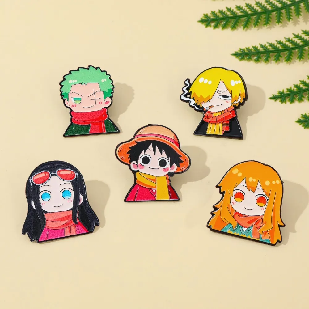 5 Pcs Cute Anime Cartoon Brooc - Anime Cosplay Luffy 评论和价格