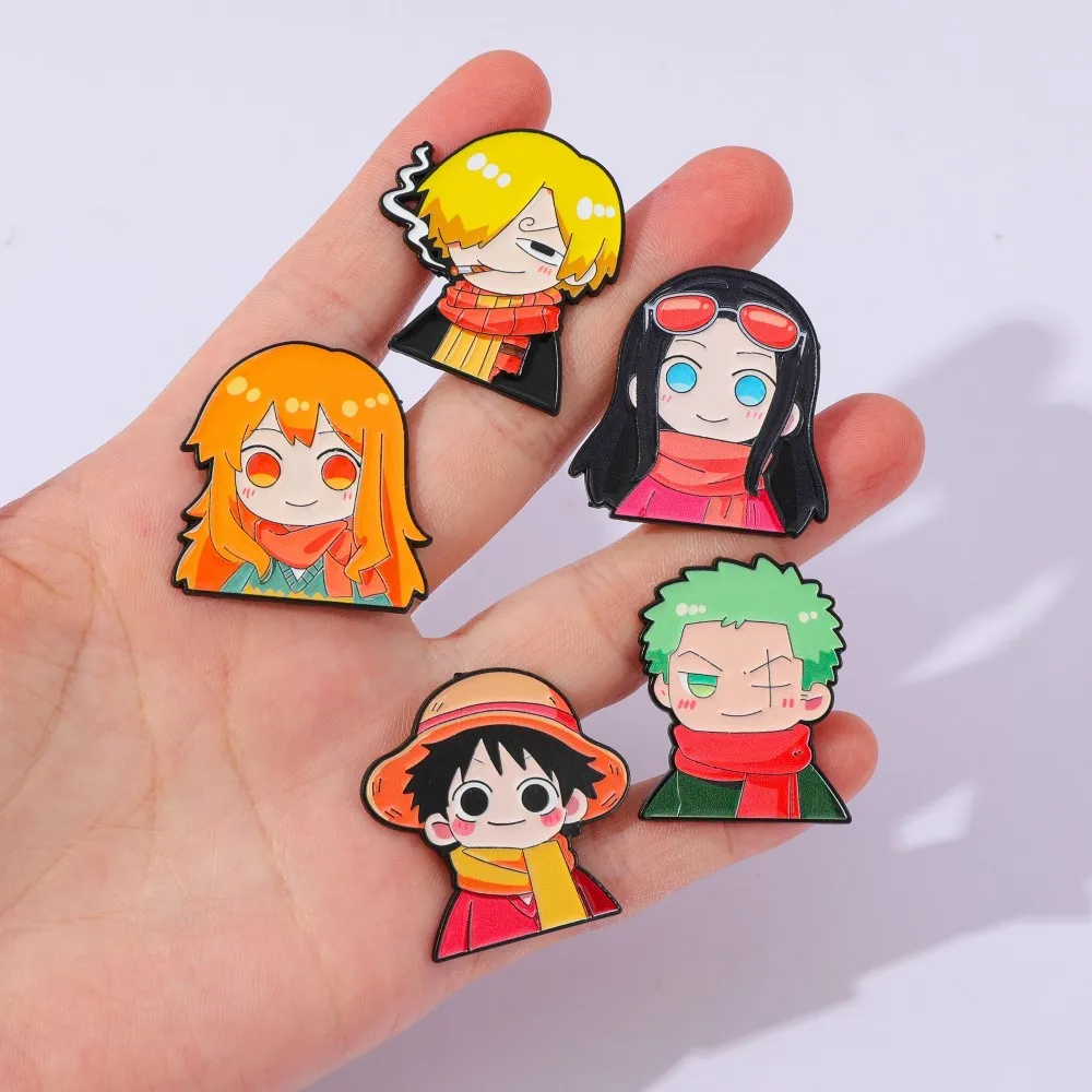 5 Pcs Cute Anime Cartoon Brooc - Anime Cosplay Luffy 评论和价格