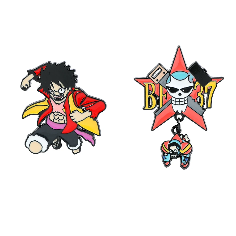 2 Pcs Creative Anime Brooch Fu - Anime Cosplay Luffy 评论和价格