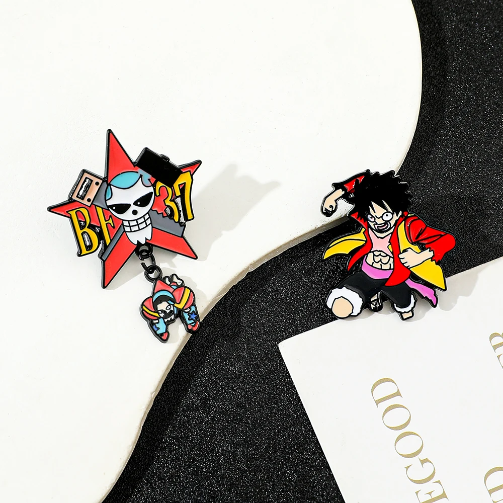 2 Pcs Creative Anime Brooch Fu - Anime Cosplay Luffy 评论和价格
